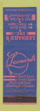 Matchbook Cover - Leonard's Restaurant Portland OR WORN