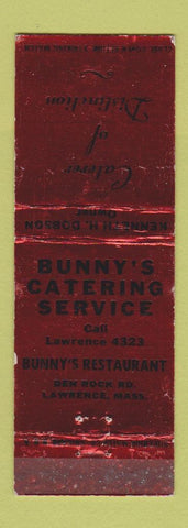 Matchbook Cover - Bunny's Catering Service Restaurant Lawrence MA WEAR