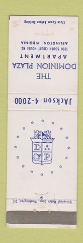 Matchbook Cover - Dominion Plaza Apartment Arlington VA WEAR