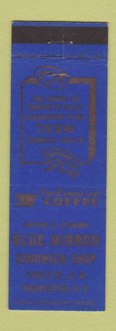 Matchbook Cover - Blue Mirror Sandwiches Washington DC