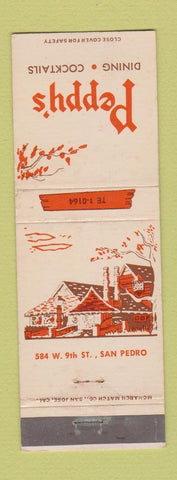Matchbook Cover - Peppy's Restaurant San Pedro CA