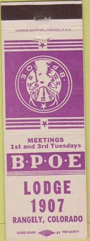 Matchbook Cover - Matchbook Cover Elks Club Rangley CO