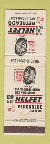 Matchbook Cover - Melfet Tire Versoolde Bande South Africa