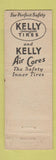 Matchbook Cover - Kelly Tires oil gas Sandusky OH WORN