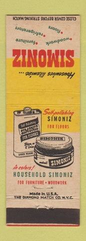 Matchbook Cover - Simoniz Household Cleaners Products