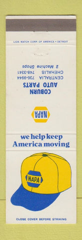 Matchbook Cover - NAPA Auto Parts Coburn  Centralia Chehalis WA