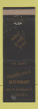 Matchbook Cover - Huddleston's Restaurant Indianapolis IN WEAR