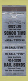 Matchbook Cover - Ralph Finley Bail Bonds San Rafael CA