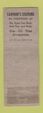 Matchbook Cover - Cawood's oil gas Idaho Springs Colorado? ADVANCE WORN