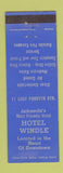 Matchbook Cover - Hotel Windle Jacksonville FL