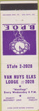 Matchbook Cover - Matchbook Cover Elks Club Van Nuys CA