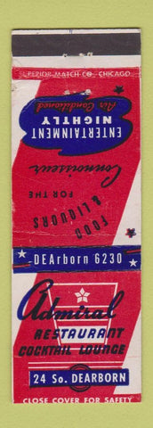 Matchbook Cover - Admiral Restaurant Chicago IL