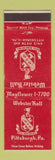 Matchbook Cover - Webster Hall Pittsburgh PA