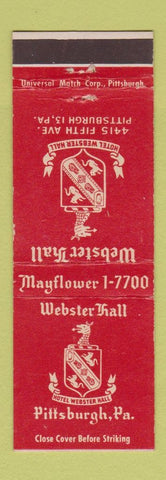 Matchbook Cover - Webster Hall Pittsburgh PA