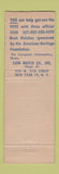 Matchbook Cover - American Heritage Foundation  Get Out the Vote