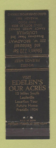 Matchbook Cover - Edelen's 220 Bar Restaurant Louisville KY WEAR