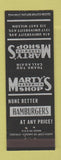 Matchbook Cover - Marty's Sandwich Shop  hamburgers