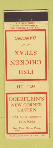 Matchbook Cover - Doerflein's New Corner Tavern