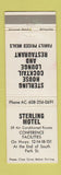 Matchbook Cover - Sterling Motel Wisconsin Dells? WI
