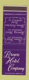 Matchbook Cover - Brown Hotels Louisville KY