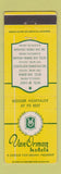 Matchbook Cover - Van Orman Hotels Evansville Fort Wayne Bloomington IN