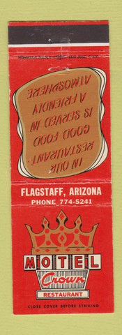 Matchbook Cover - Motel Crown Restaurant Flagstaff AZ