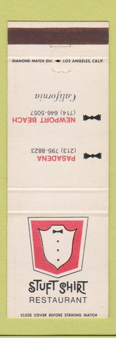 Matchbook Cover - Stuft Shirt Restaurant Pasadena Newport Beach CA