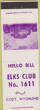 Matchbook Cover - Matchbook Cover Elks Club Cody WY
