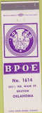 Matchbook Cover - Matchbook Cover Elks Club Bristow OK