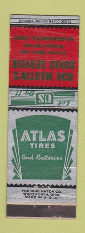 Matchbook Cover - Atlas Tires Bob Martin's Sohio oil gas Wapakoneta OH