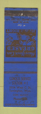 Matchbook Cover - Conoco oil gas Torrington WY WORN