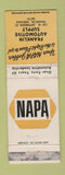 Matchbook Cover - NAPA Auto Parts Franklin IN WEAR