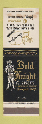 Matchbook Cover - Bold Knight Spina Yarn Fremont CA STAINED