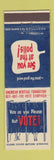 Matchbook Cover - American Heritage Foundation  Get Out the Vote