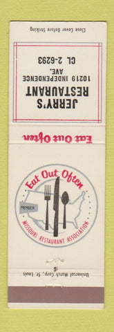 Matchbook Cover - Jerry's Restaurant MO