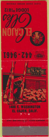 Matchbook Cover - Matchbook Cover Elks Club El Cajon CA