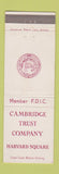 Matchbook Cover - Cambridge Trust Company MA