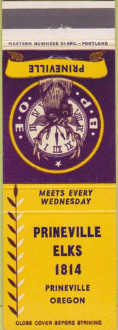 Matchbook Cover - Matchbook Cover Elks Club Prineville OR
