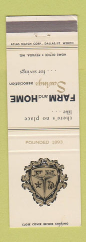 Matchbook Cover - Farm and Home Savings Nevada MO