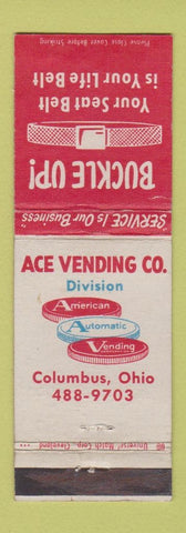 Matchbook Cover - Ace Vending Wear Seat Belts Columbus OH WEAR