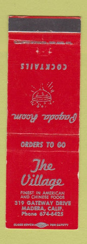 Matchbook Cover - The Village Madera CA Chinese Restaurant