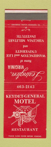 Matchbook Cover - Keydet General Motel Restaurant Lexington VA
