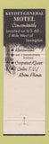 Matchbook Cover - Keydet General Motel Restaurant Lexington VA