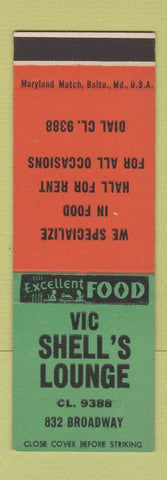 Matchbook Cover - Vic Shell's Lounge