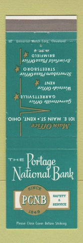 Matchbook Cover - Portage National Bank Kent Garrettsville Brimfield OH