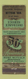 Matchbook Cover - WM Wallin Insurance Stockholm WI WEAR