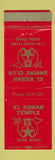 Matchbook Cover - El Korah Shriners Club Boise ID