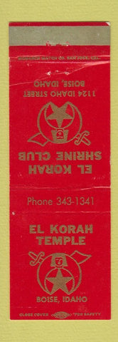 Matchbook Cover - El Korah Shriners Club Boise ID