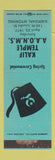 Matchbook Cover - Kalif Shriners Temple Sheridan WY WEAR TEAL