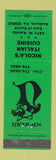 Matchbook Cover - Nicola's Italian Restaurant Anaheim CA GREEN